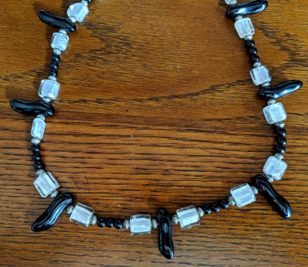 Black Onyx tooth necklace
