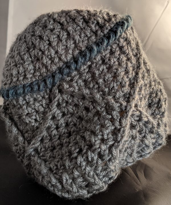 child's grey crochet hat