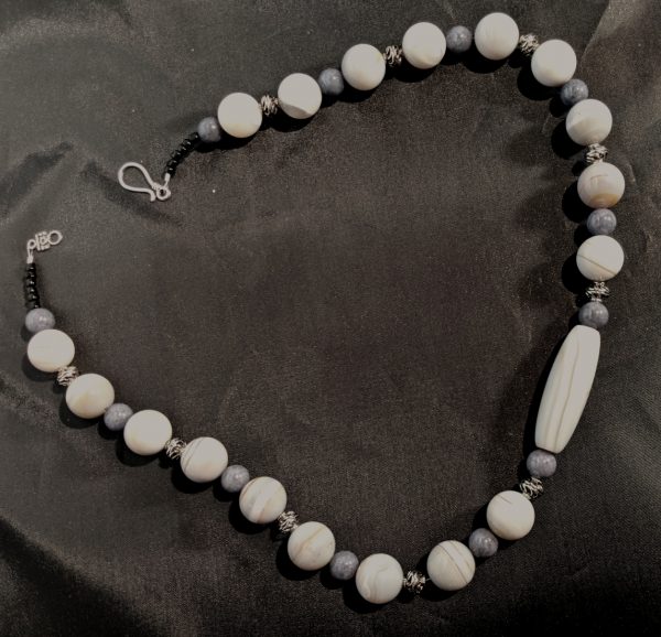 Gray on Gray agate necklace