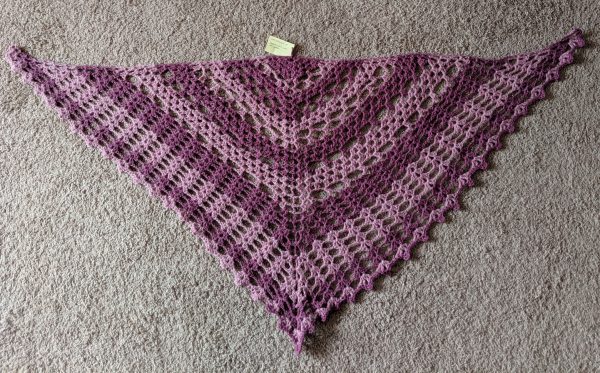 Rosy Shawl, all laid out.